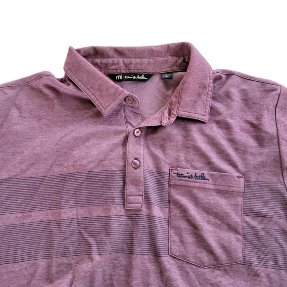 TravisMathew Polo Shirt Men's Large Purple Pocket Golf Casual ET 1960 Logo - Picture 1 of 6